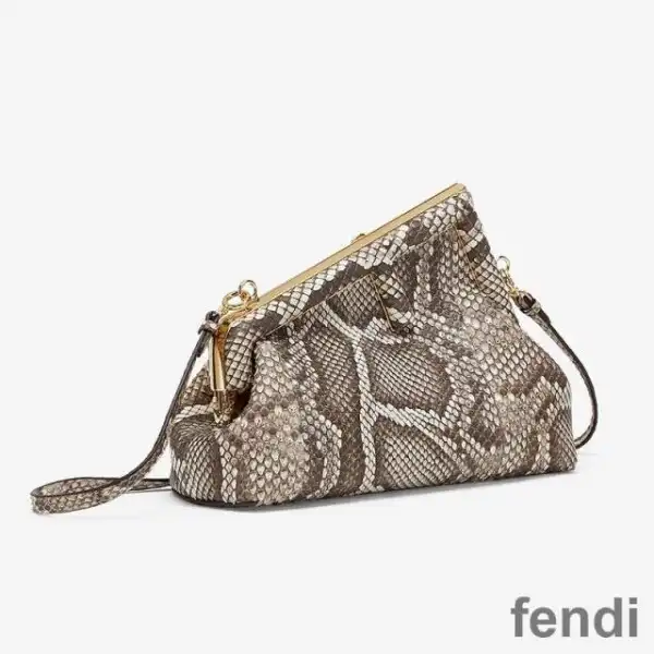 Cheap Fendi Small First Bag In Python Leather Grey