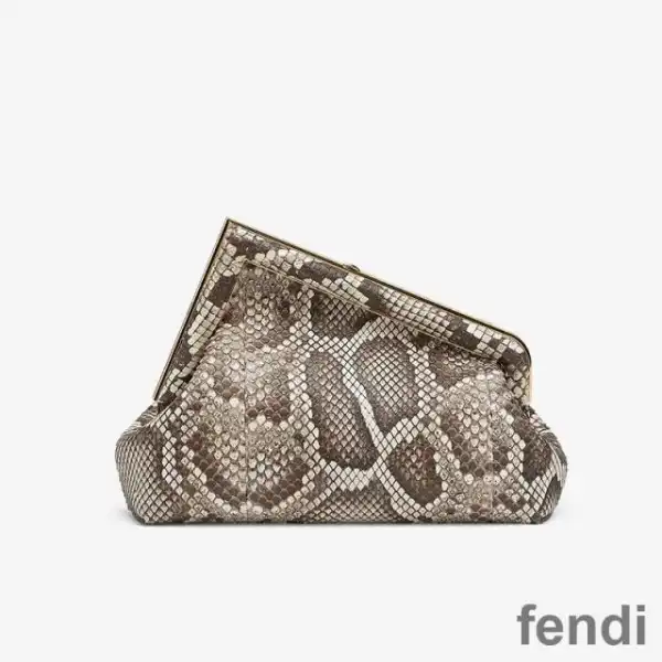 Cheap Fendi Small First Bag In Python Leather Grey