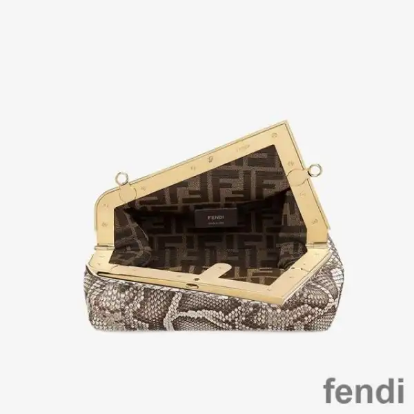 Cheap Fendi Small First Bag In Python Leather Grey