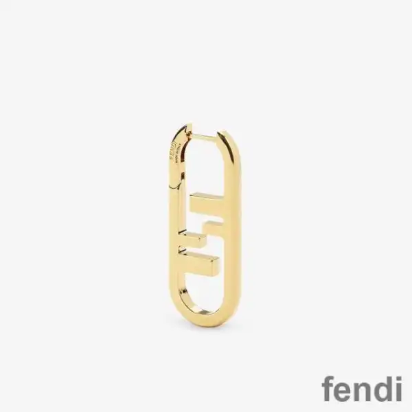 Affordable Fendi Small O'Lock Earrings In Metal Gold