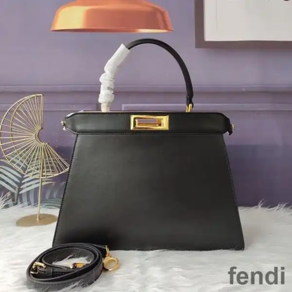 Cheap Fendi Small Peekaboo Iseeu Bag In Nappa Laether Black