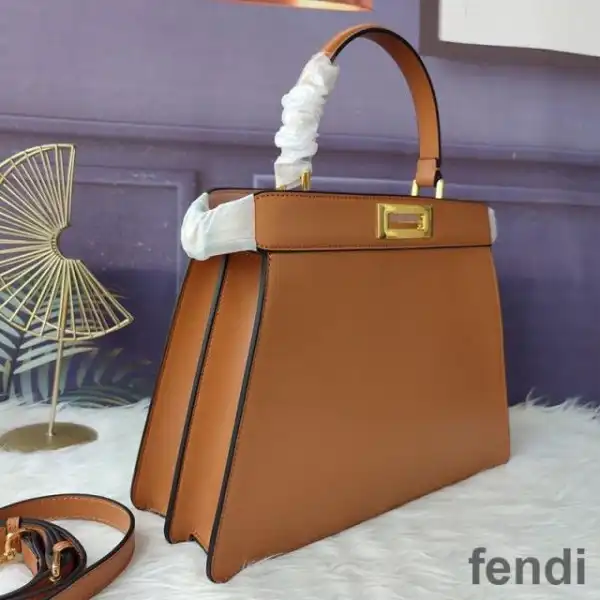 Affordable Fendi Small Peekaboo Iseeu Bag In Nappa Laether Brown