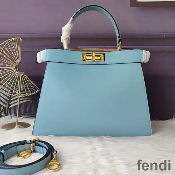 Affordable Fendi Small Peekaboo Iseeu Bag In Nappa Leather Sky Blue