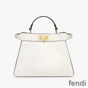 Fendi Small Peekaboo Iseeu Bag In Nappa Laether White