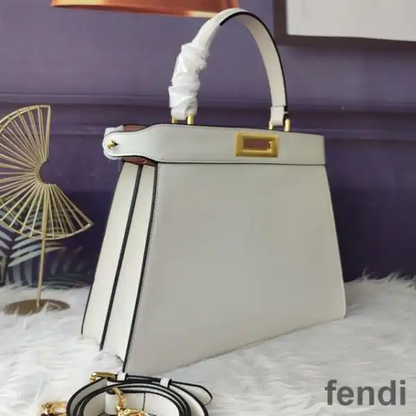 Affordable Fendi Small Peekaboo Iseeu Bag In Nappa Laether White