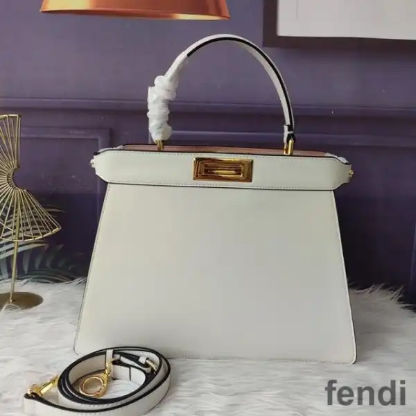 Affordable Fendi Small Peekaboo Iseeu Bag In Nappa Laether White