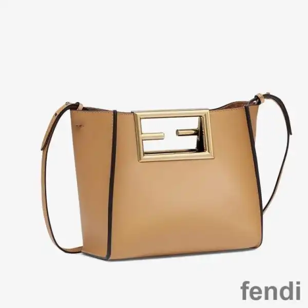 Cheap Fendi Small Way Bag In Calf Leather Apricot