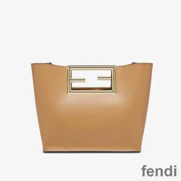 Cheap Fendi Small Way Bag In Calf Leather Apricot