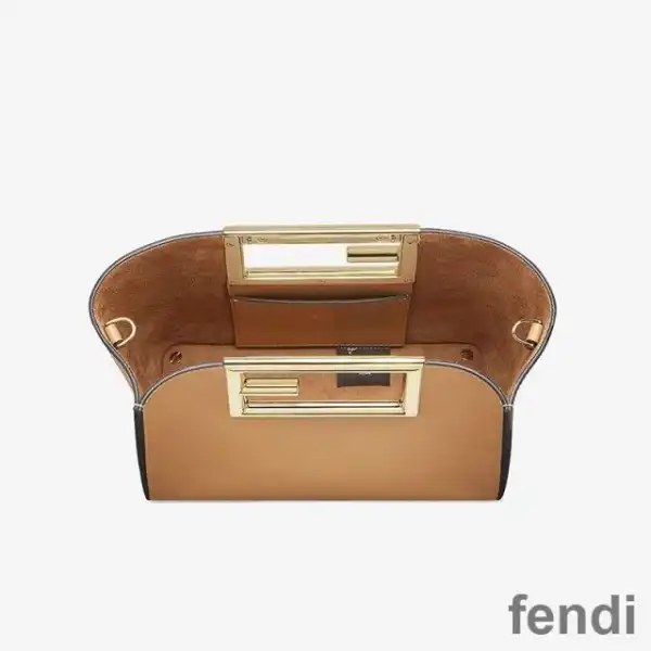 Cheap Fendi Small Way Bag In Calf Leather Apricot