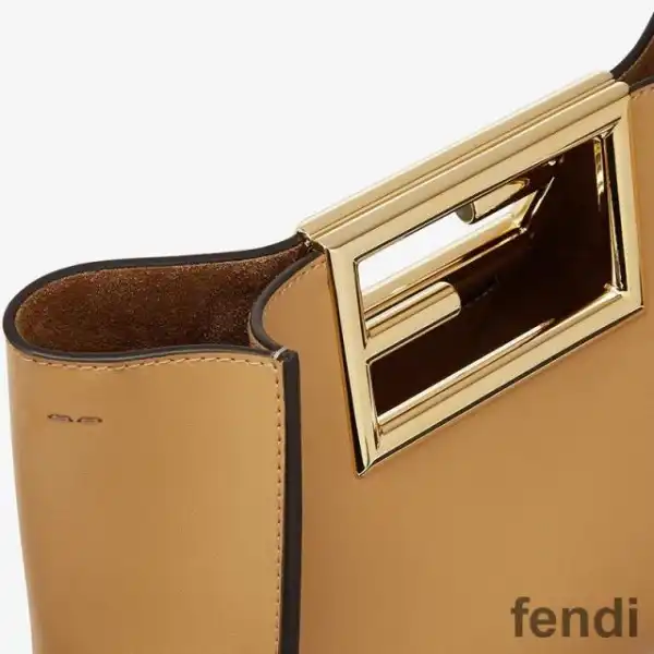 Cheap Fendi Small Way Bag In Calf Leather Apricot