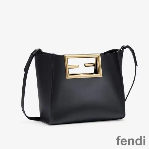 Affordable Fendi Small Way Bag In Calf Leather Black