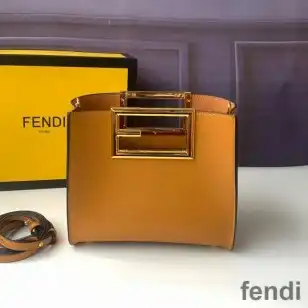 Fendi Small Way Bag In Calf Leather Brown