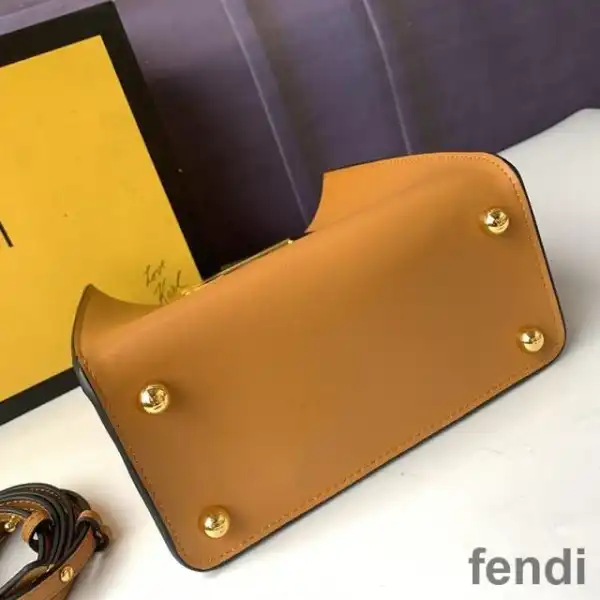 Cheap Fendi Small Way Bag In Calf Leather Brown