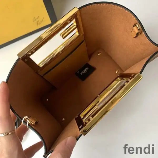 Cheap Fendi Small Way Bag In Calf Leather Brown