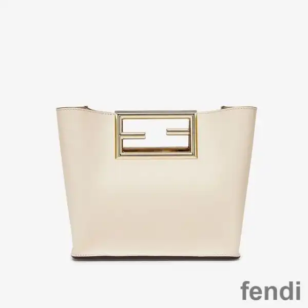 Affordable Fendi Small Way Bag In Calf Leather White