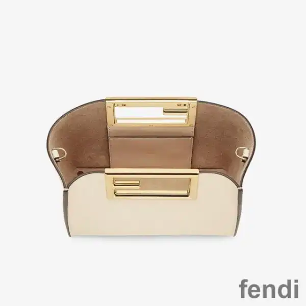 Affordable Fendi Small Way Bag In Calf Leather White