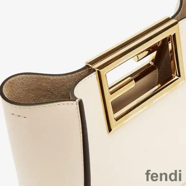 Affordable Fendi Small Way Bag In Calf Leather White