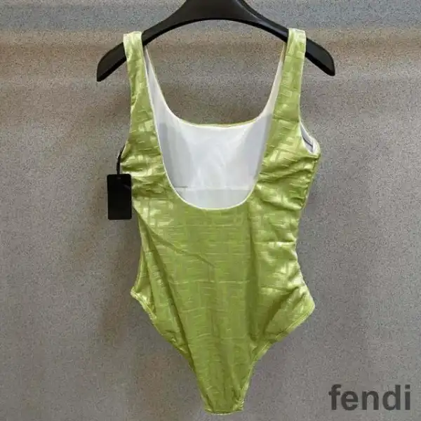 Affordable Fendi Swimsuit Women FF Motif Lycra Green