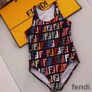 Fendi Swimsuit Women FF Motif Lycra Multicolor