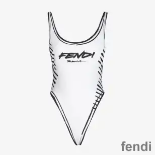 Fendi Swimsuit Women Joshua Vides Motif Lycra White