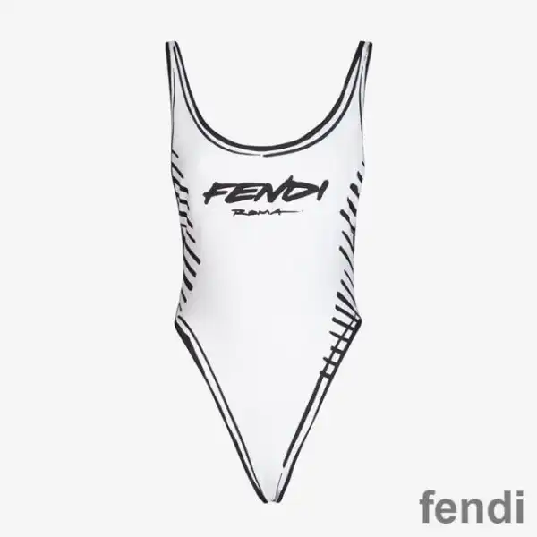 Cheap Fendi Swimsuit Women Joshua Vides Motif Lycra White