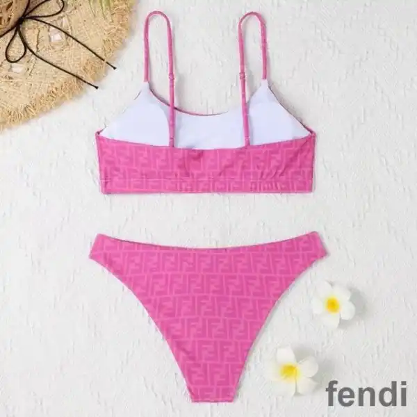 Affordable Fendi Underwear Set Women FF Motif Lycra Rose