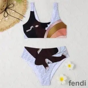 Fendi Underwear Set Women Rainbow Girl FF Motif Lycra White