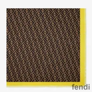 Fendirama FF Shawl In Silk Brown Yellow