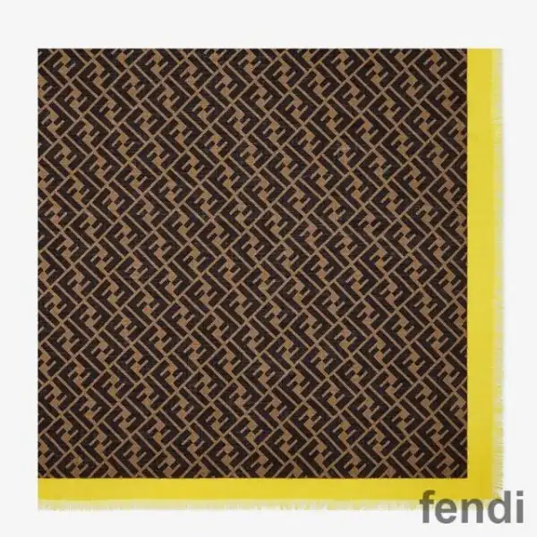 Affordable Fendirama FF Shawl In Silk Brown Yellow