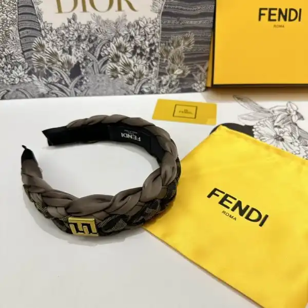 Cheap Fendi Headband FF Motif Embossed Vintage Braid Hairbands