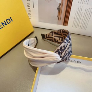 Fendi Headband FF Motif Embossed Wide Hairbands Two Tones