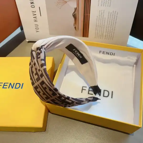 Affordable Fendi Headband FF Motif Embossed Wide Hairbands Two Tones