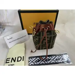 Fendi Mini Mon Tresor Bucket Bag In FF Motif Canvas Coffee