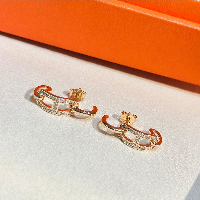 Hermes Adage Earrings In Gold