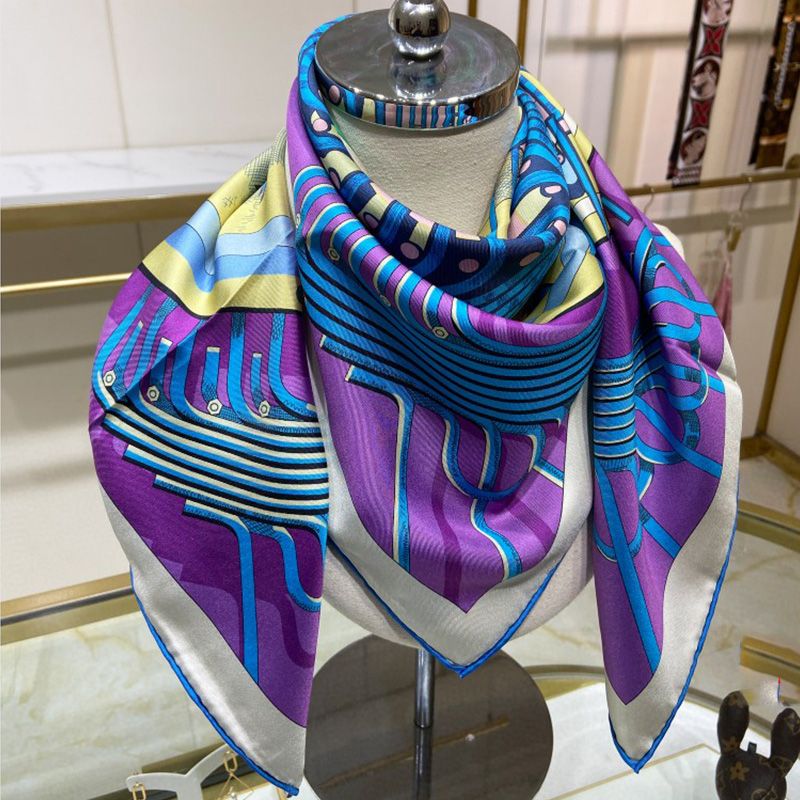 Hermes Alternateur Double Face Scarf 90 In Purple