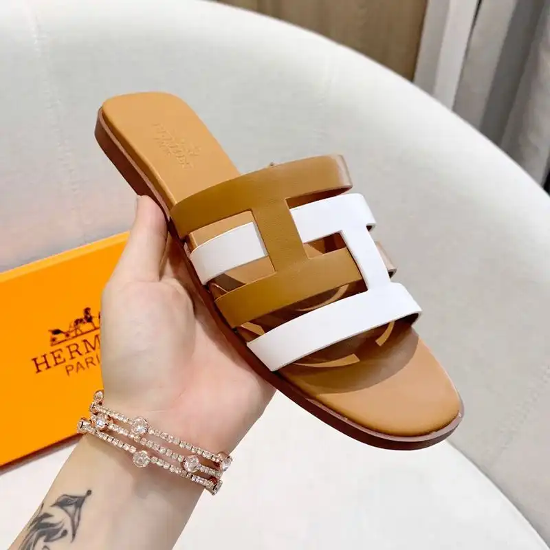 Affordable Hermes Amore Slides Women Calfskin In Brown