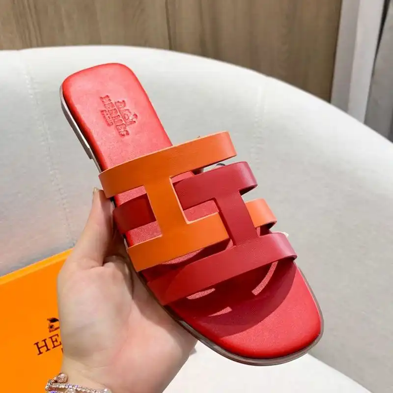 Hermes Amore Slides Women Calfskin In Red