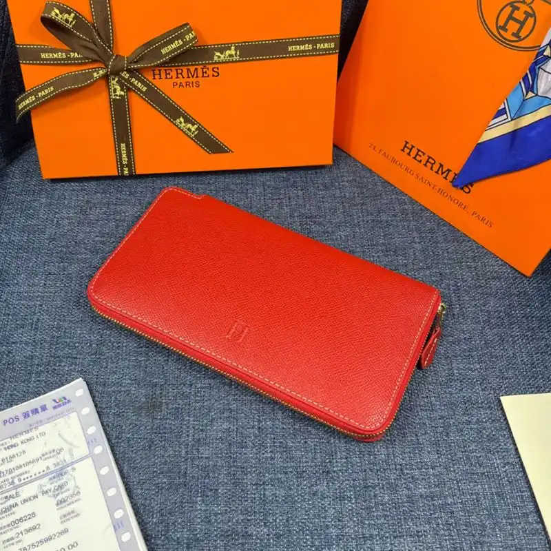 Cheap Hermes Azap Wallet Epsom Leather Gold Hardware In Red