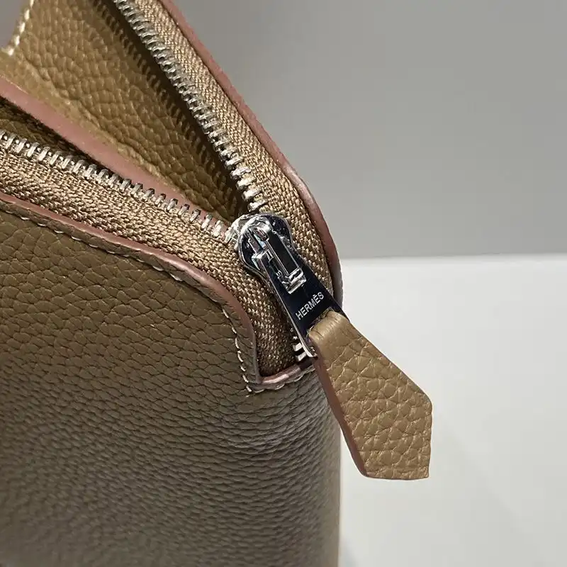 Affordable Hermes Azap Wallet Togo Leather Palladium Hardware In Khaki