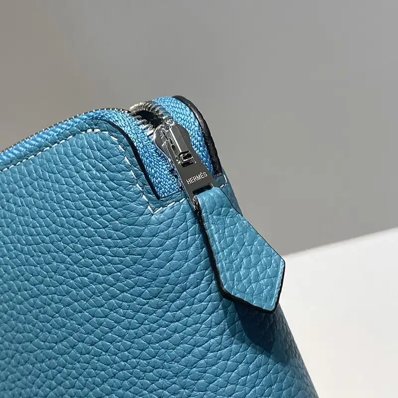 Cheap Hermes Azap Wallet Togo Leather Palladium Hardware In Teal