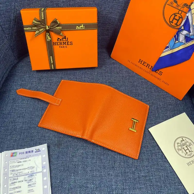 Affordable Hermes Bearn Compact Wallet Epsom Leather Gold Hardware In Orange