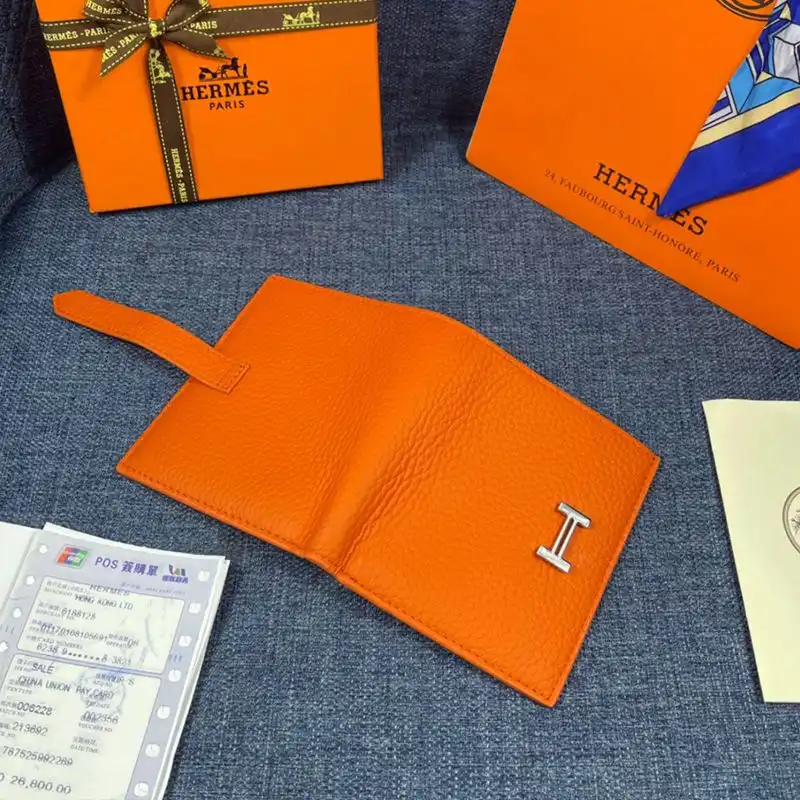 Affordable Hermes Bearn Compact Wallet Togo Leather Palladium Hardware In Orange