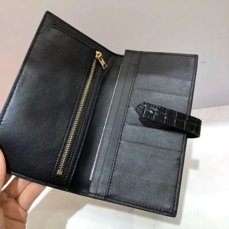 Cheap Hermes Bearn Wallet Alligator Leather Gold Hardware In Black