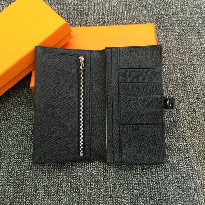 Hermes Bearn Wallet Epsom Leather Palladium Hardware In Black