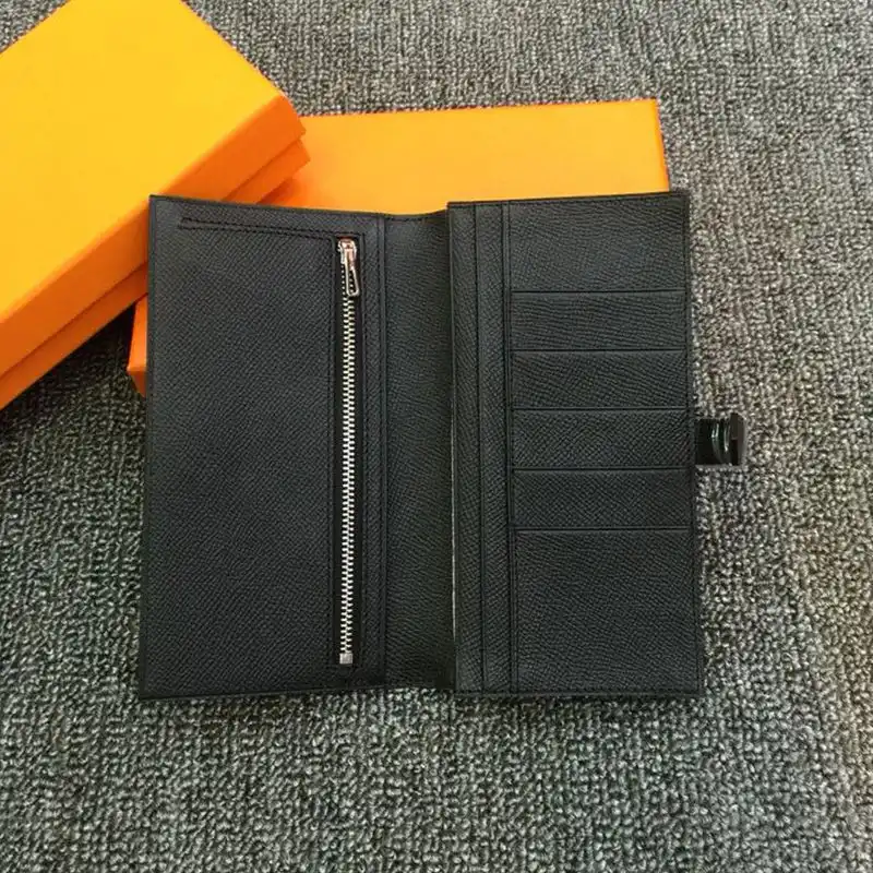 Affordable Hermes Bearn Wallet Epsom Leather Palladium Hardware In Black