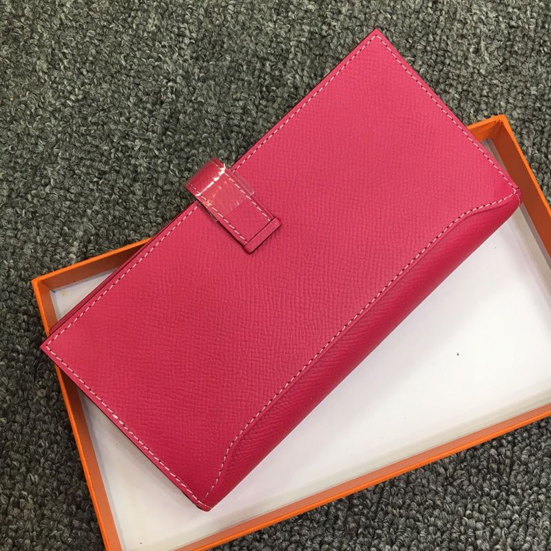 Hermes Bearn Wallet Epsom Leather Palladium Hardware In Rose