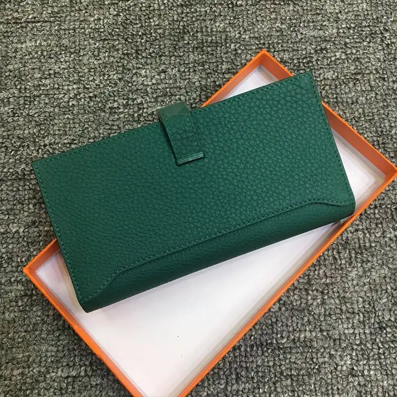 Cheap Hermes Bearn Wallet Togo Leather Palladium Hardware In Dark Green