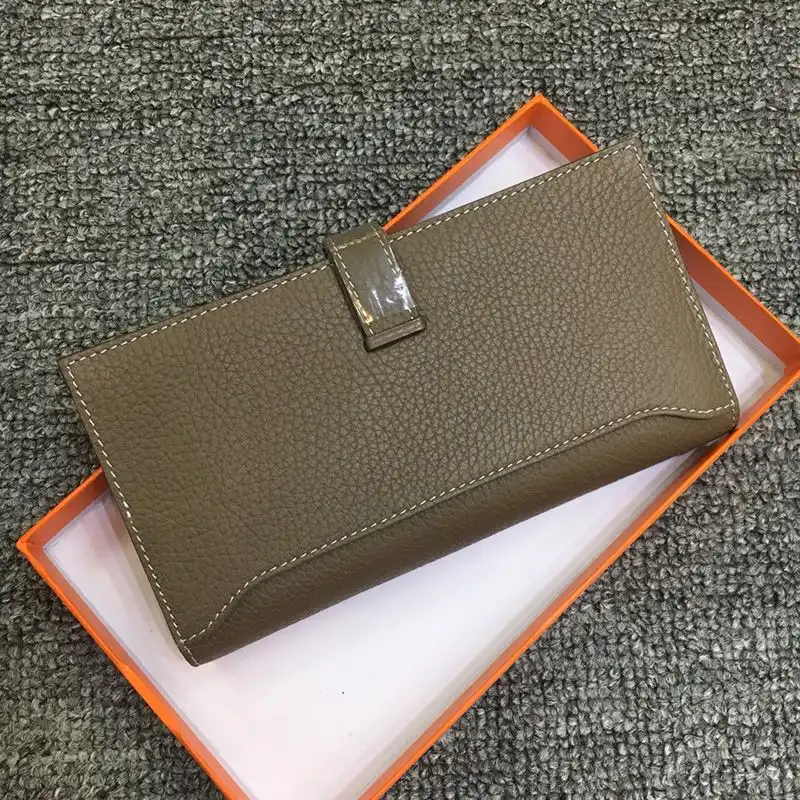 Affordable Hermes Bearn Wallet Togo Leather Palladium Hardware In Military Green