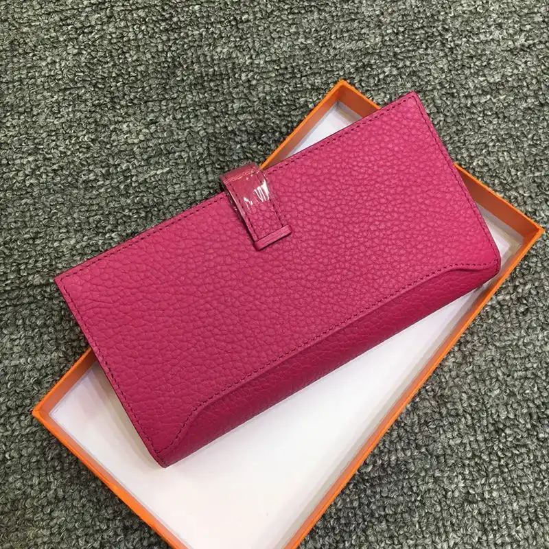 Affordable Hermes Bearn Wallet Togo Leather Palladium Hardware In Rose