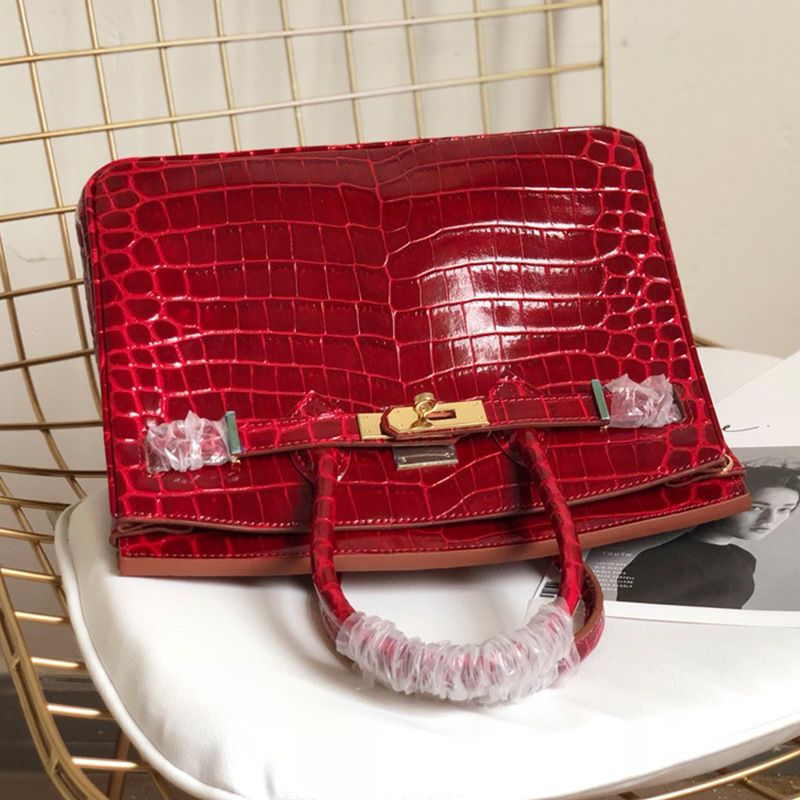 Hermes Birkin Bag Alligator Leather Gold Hardware In Burgundy